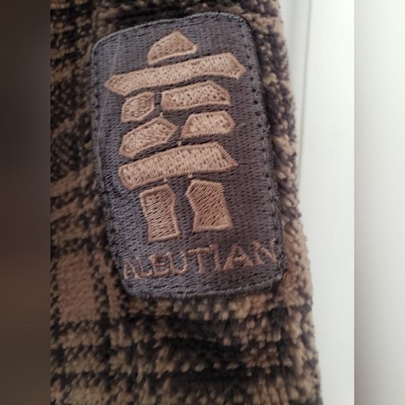 Lowe Alpine Polartec Beige / Black Buffalo Plaid Fleece Mock Neck Sweatshirt LRG - Picture 10 of 12